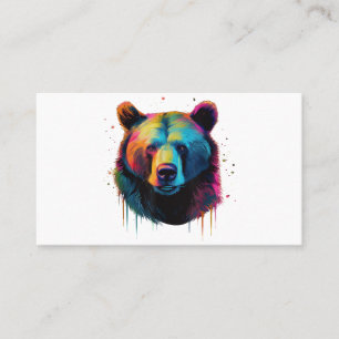 Grizzly Bear Lovers Pop Art Big Grizzly Bear Business Card