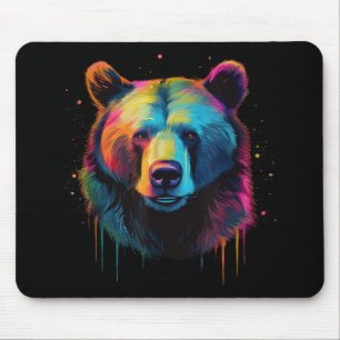 Grizzly Bear Lovers Pop Art Big Grizzly Bear Mouse Mat