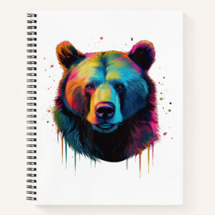Grizzly Bear Lovers Pop Art Big Grizzly Bear Notebook