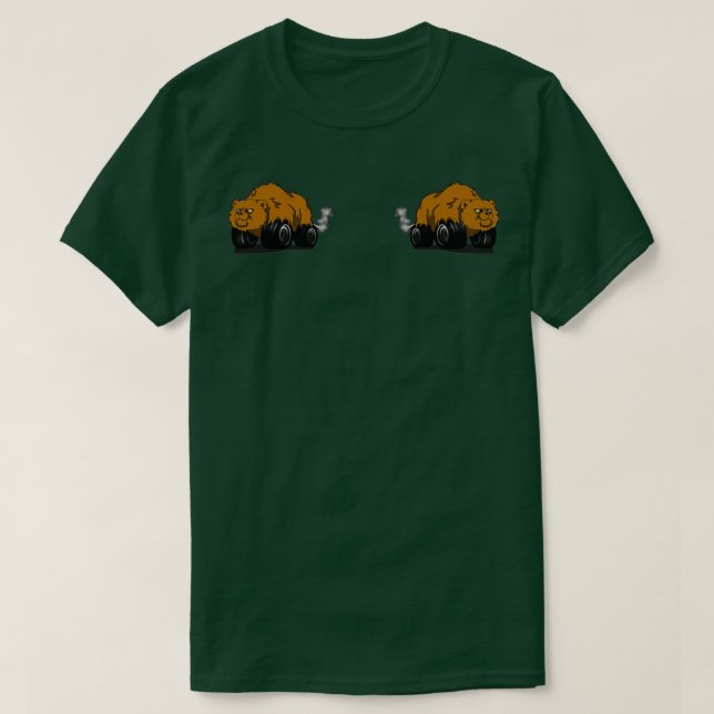 Grizzly Bear Monster Wheels 1 T-Shirt (Design Front)