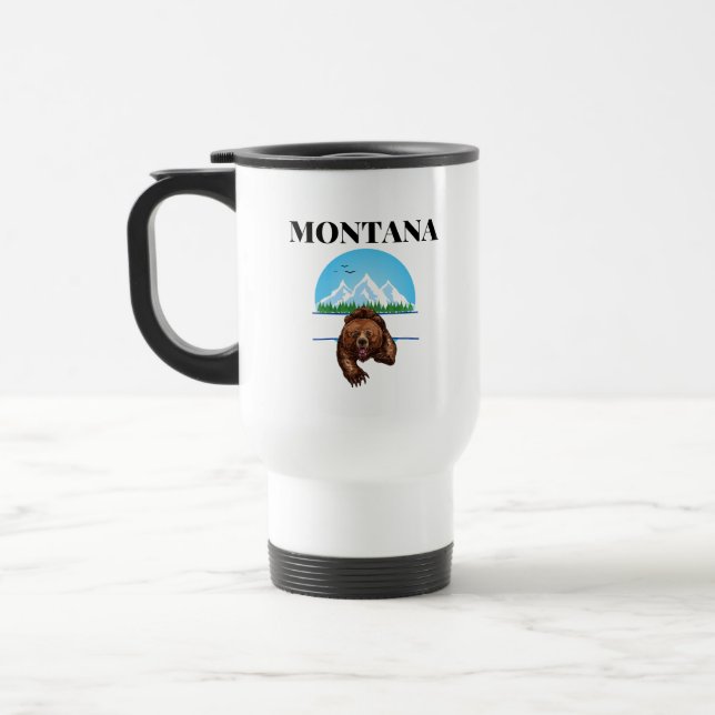 Grizzly Bear Montana. outdoorsmen, sportsmen    Travel Mug (Left)