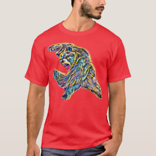 Grizzly Bear Motif Grizzlies Predator Bears Forest T-Shirt