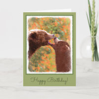 Grizzly Bear Mum and Cub Painting - Wildlife Art