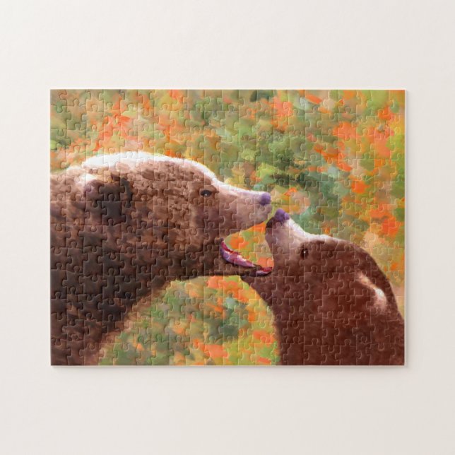Grizzly Bear Mum and Cub Painting - Wildlife Art Jigsaw Puzzle (Horizontal)