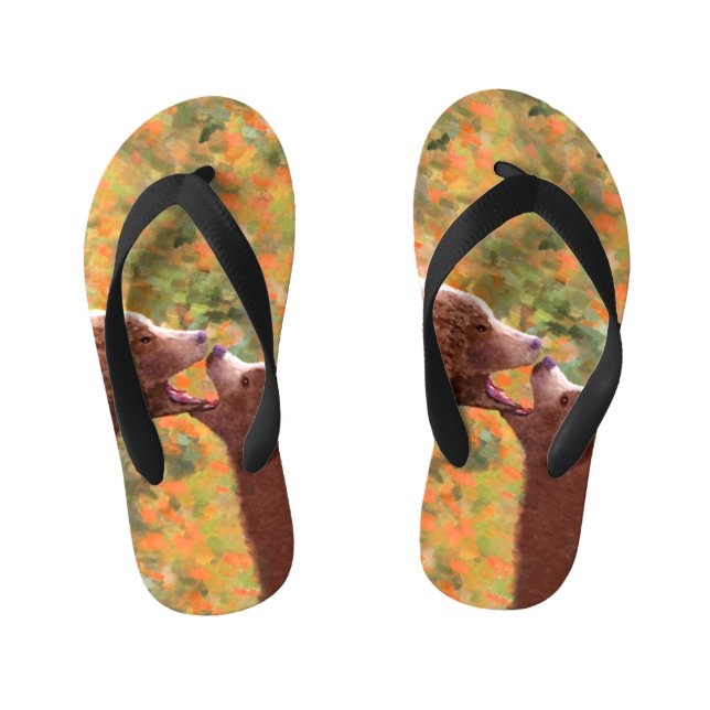 Grizzly Bear Mum and Cub Painting - Wildlife Art Kid's Flip Flops (Footbed)