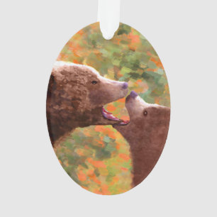Grizzly Bear Mum and Cub Painting - Wildlife Art Ornament