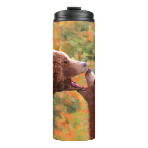 Grizzly Bear Mum and Cub Painting - Wildlife Art Thermal Tumbler