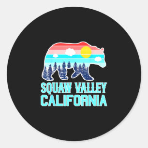 Grizzly bear olympic valley california vintage classic round sticker