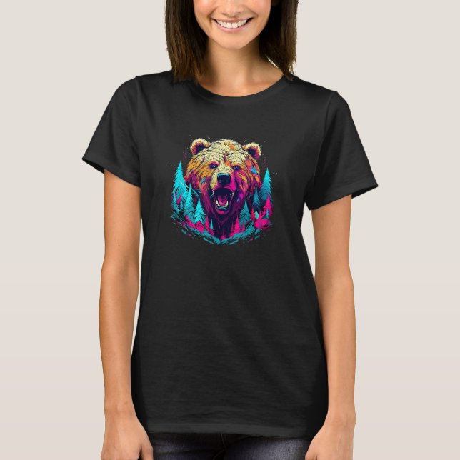 Grizzly Bear Outdoor Nature Alaska Hunting Hiking  T-Shirt (Front)