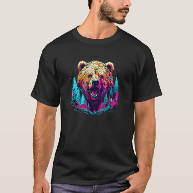 Grizzly Bear Outdoor Nature Alaska Hunting Hiking  T-Shirt (Front)