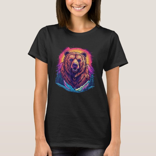 Grizzly Bear Outdoor Nature Alaska Hunting Hiking  T-Shirt (Front)