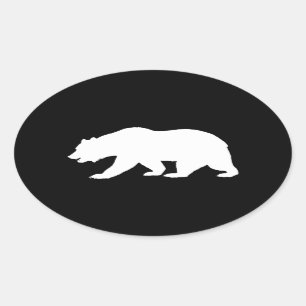 Grizzly Bear Oval Sticker