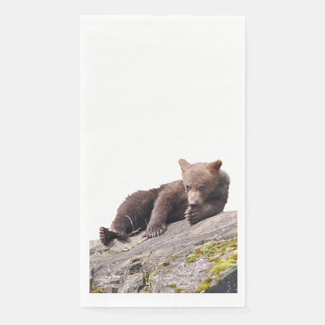 grizzly bear  paper guest towels napkin (Front)