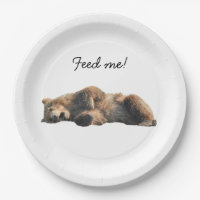 grizzly bear paper plates