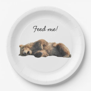 grizzly bear paper plates