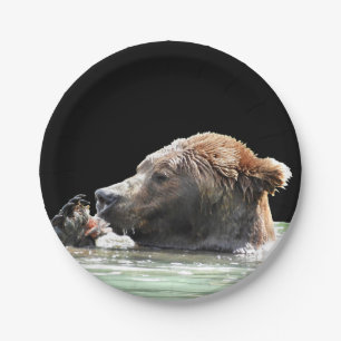 grizzly bear paper plates