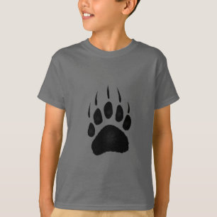 Grizzly Bear Paw Prints Wildlife Design T-Shirt