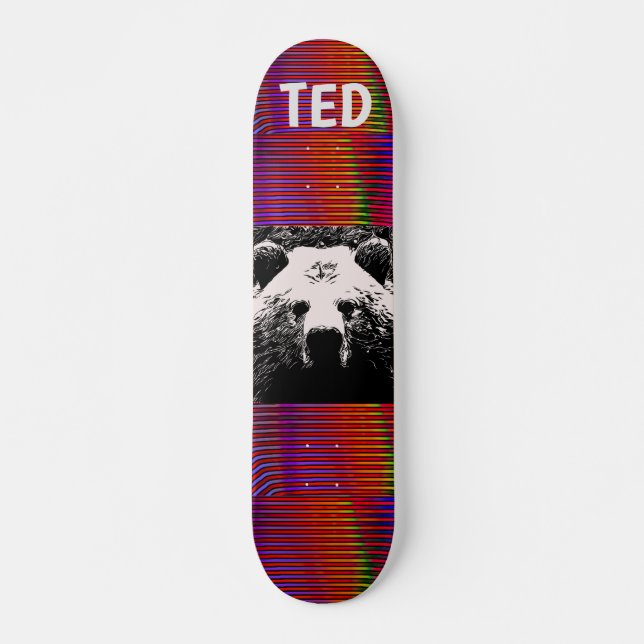 GRIZZLY BEAR PERSONALIZED CUSTOM SKATEBOARDS (Front)