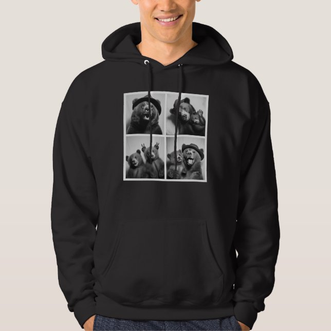 Grizzly Bear Photobooth Fun Family Hoodie (Front)