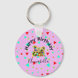 Grizzly Bear Pink Key Ring