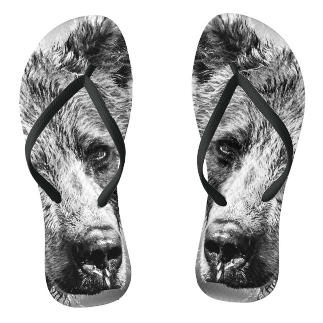 Grizzly bear portrait flip flops (Footbed)