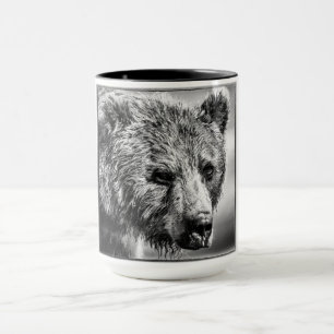 Grizzly bear portrait mug