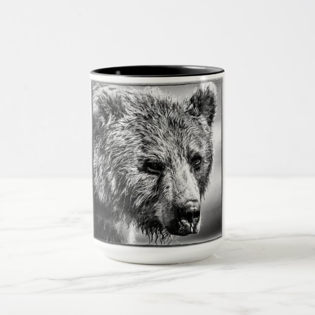 Grizzly bear portrait mug (Center)
