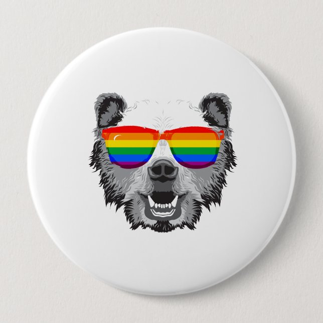 Grizzly Bear Pride 10 Cm Round Badge (Front)