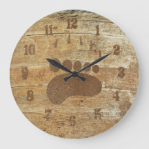 Grizzly Bear Print Clock