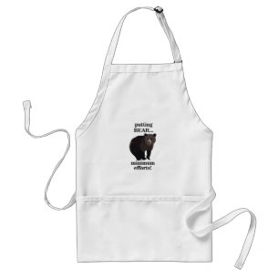 Grizzly Bear Putting Bear Minimum Efforts Funny Standard Apron