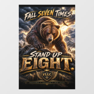 Grizzly Bear Resilience Motivational Window Cling