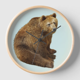 GRIZZLY BEAR RUSTIC Wall Clock