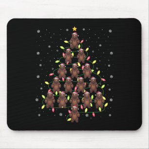 Grizzly Bear Santa Christmas Tree Lights Ugly Swea Mouse Mat