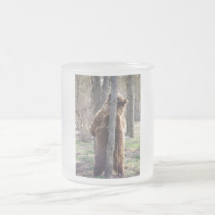 Grizzly Bear Scratching an Itch Frosted Glass Coffee Mug
