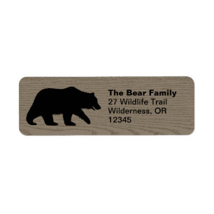 Grizzly Bear Silhouette Return Address Labels