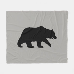 Grizzly Bear Silhouette   Wildlife Wild Animal Fleece Blanket