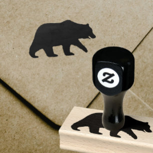 Grizzly Bear Silhouette Wildlife Wild Animal Rubber Stamp