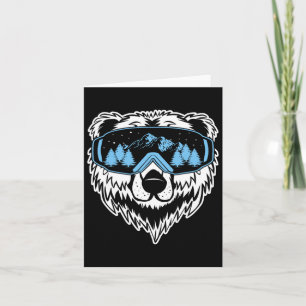 Grizzly Bear Snowboard Goggles Skiing Snow Winter Card