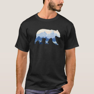 Grizzly bear Surreal mountain background wildlife  T-Shirt