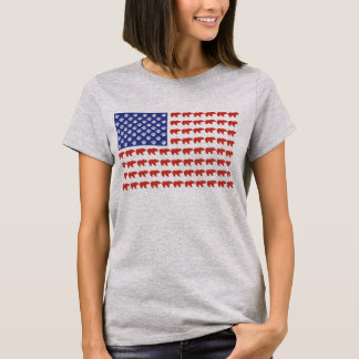 Grizzly Bear United States Flag T-Shirt