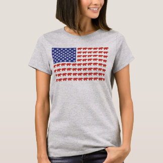 Grizzly Bear USA Flag T-Shirt