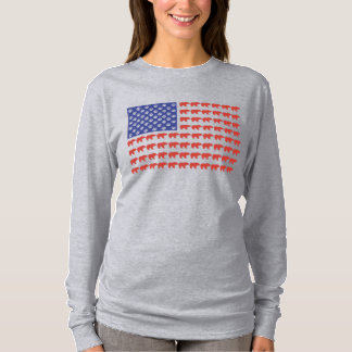 Grizzly Bear USA Flag T-Shirt