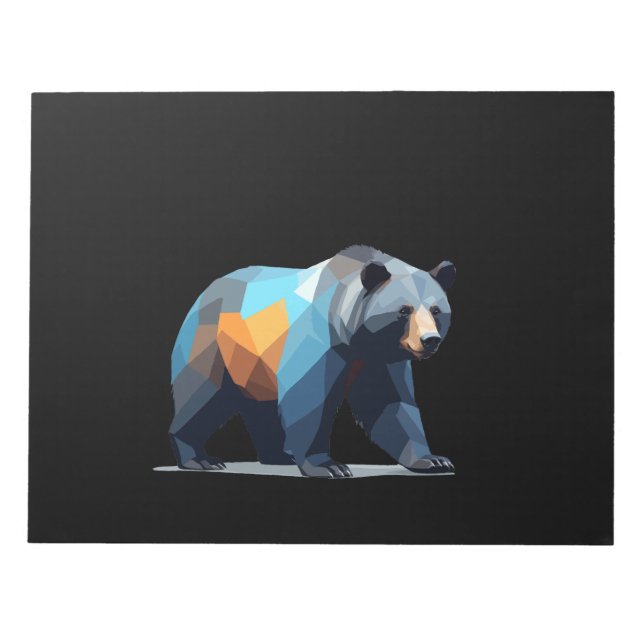 Grizzly Bear Vector Art with Vibrant Colours Notepad (Front)