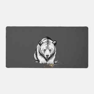 Grizzly Bear Vector Graphic Art Portrait Animal Desk Mat