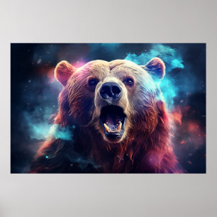 Grizzly Bear Wild Animal Majestic Wilderness Art Poster