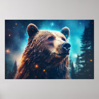 Grizzly Bear Wild Animal Majestic Wilderness Art