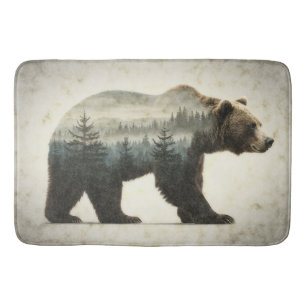 Grizzly Bear Wilderness Art Bath Mat