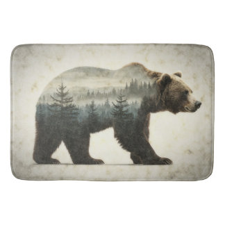 Grizzly Bear Wilderness Art Bath Mat