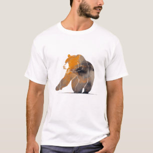 Grizzly Bear Wildlife Nature Silhouette Style T-Shirt