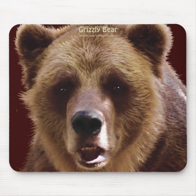 Grizzly Bear Wildlife Supporter Art Mousepad (Front)